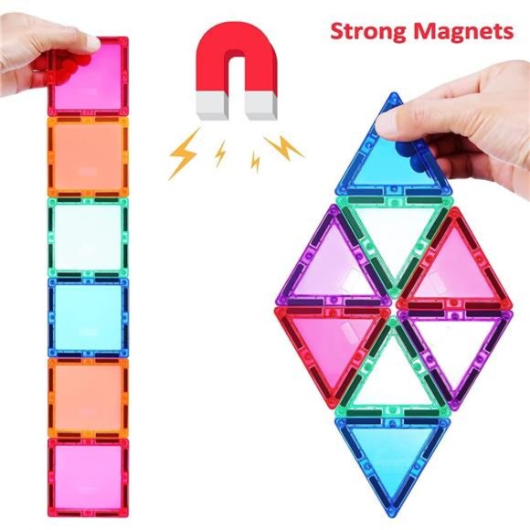 Magnetic Tiles for Kids 3D Magnet Building Tiles Set STEM Learning Toys Magnetic - Picture 4 of 6